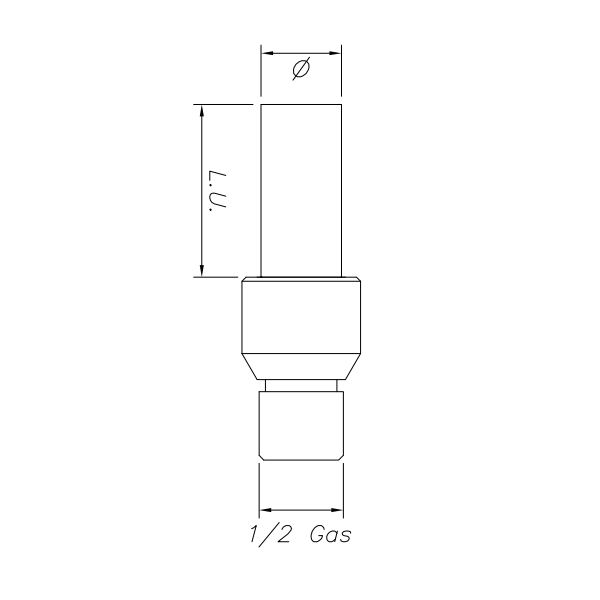 SC01080 ELECTROPLATED MARBLE Ø16  -  H40 (FLAT) ½" Gas