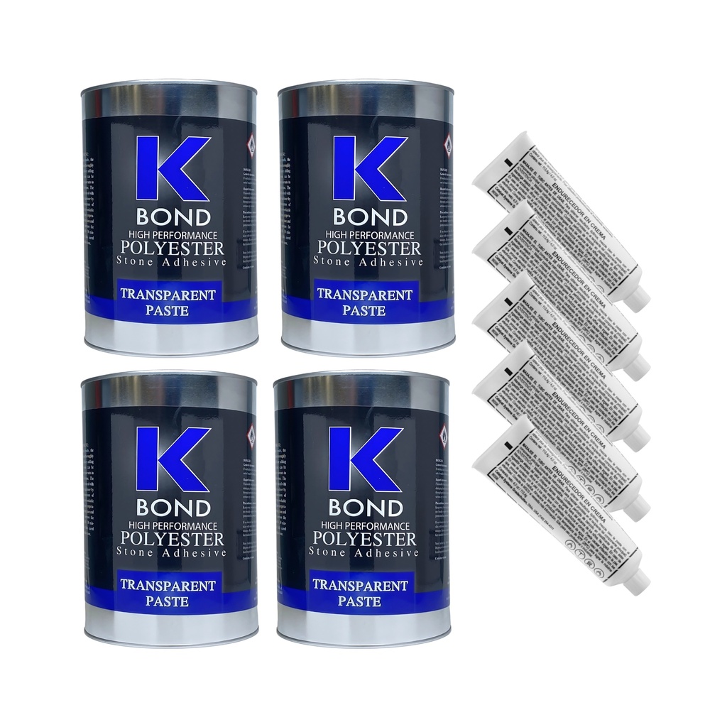 K-Bond Polyester Stone Adhesive Transparent Paste Ship Saver - 4 x 1.25 Gallon