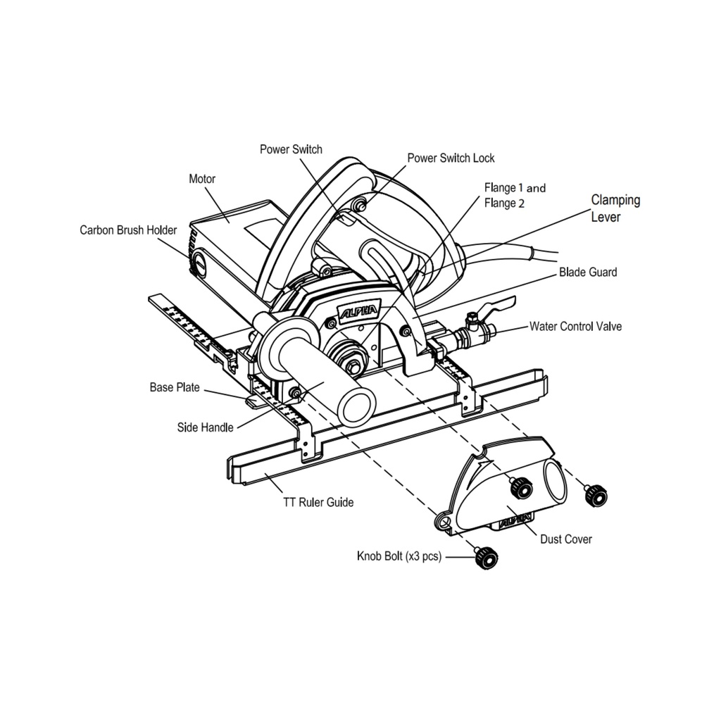 Alpha ESC-125 Wet and Dry Powerful & Precise Electric Stone Cutter