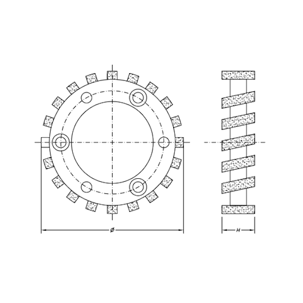 SC03007 STUBBING WHEELS H20 - Ø87 - SINTERED FOR MARBLE 3 Hole Ø50 Flange