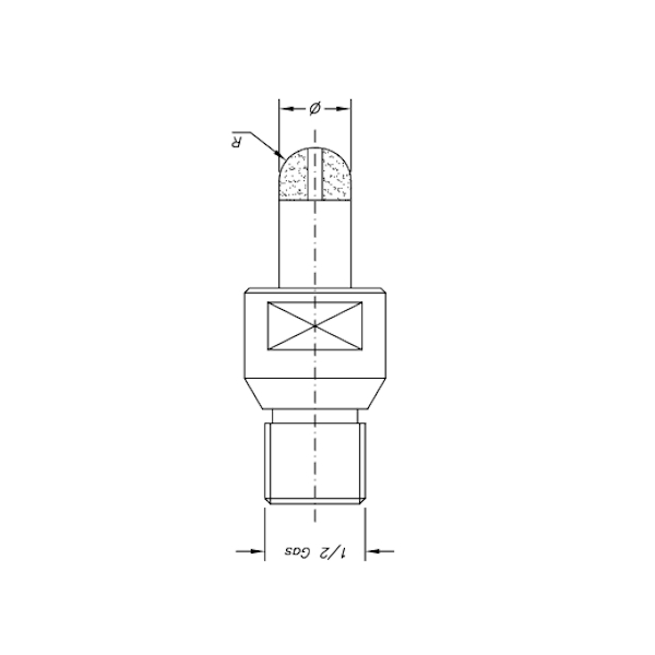 SC04061 GROOVING BIT Ø10 r5 - SINTERED ½" Gas - Position 1