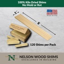 Nelson Wood Shims 8" 120 pcs/box