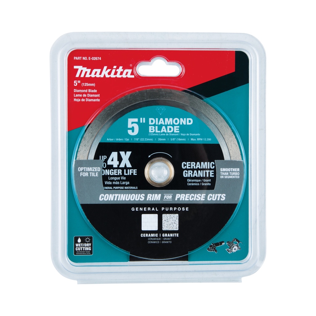 MAKITA E-02674 5" Diamond Blade with Continuous Rim for General Purpose