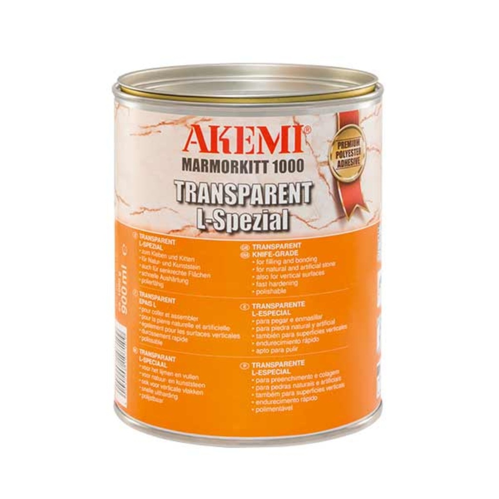 Akemi Marble Filler 1000 Transparent L-Special - Gel-Like Knife-Grade Polyester Filler (Quart)