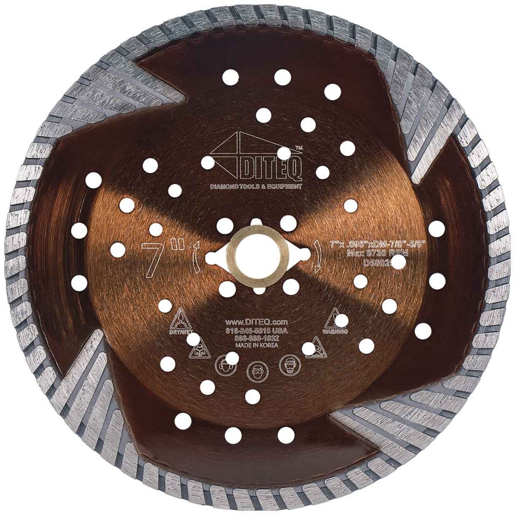 6" Side Segmented Turbo Blade - Stone Fire