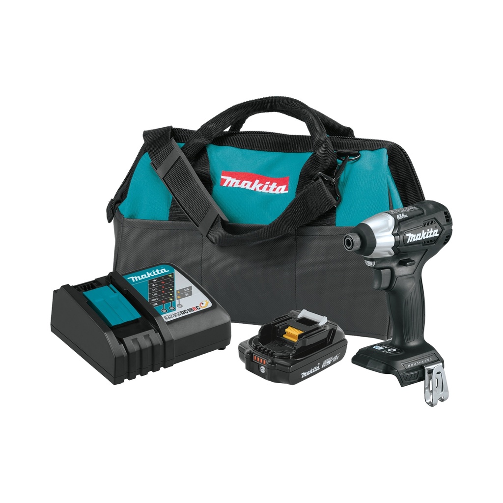 MAKITA XDT15R1B 18V LXT® Lithium‑Ion Sub‑Compact Brushless Cordless Impact Driver Kit (2.0Ah)