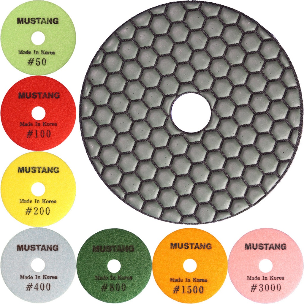 4" DTP-Mustang  Dry Polishing Pad, #50