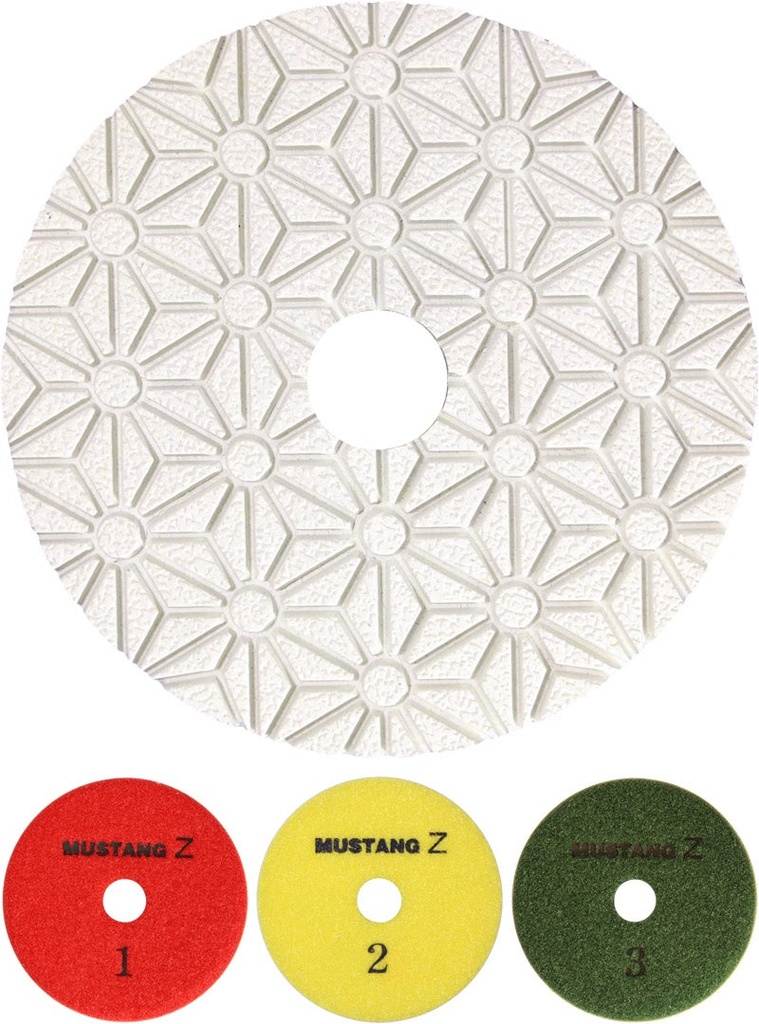 MUSTANG Z 3-Step White Resin Pad for Quartz/Granite Step-1 