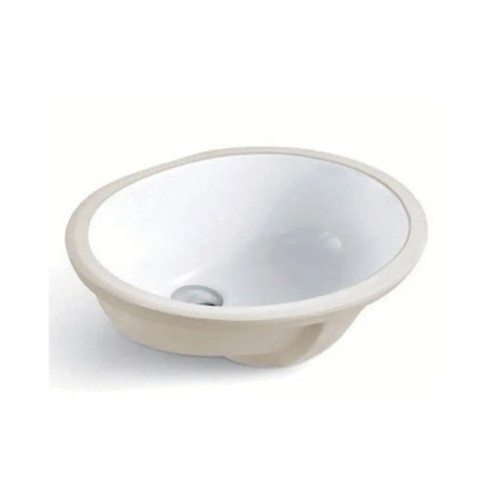 BR1613W - White Color Oval Vanity Sink In. (16" x 13") - Out. (18" x 15" x 7-1/2") 