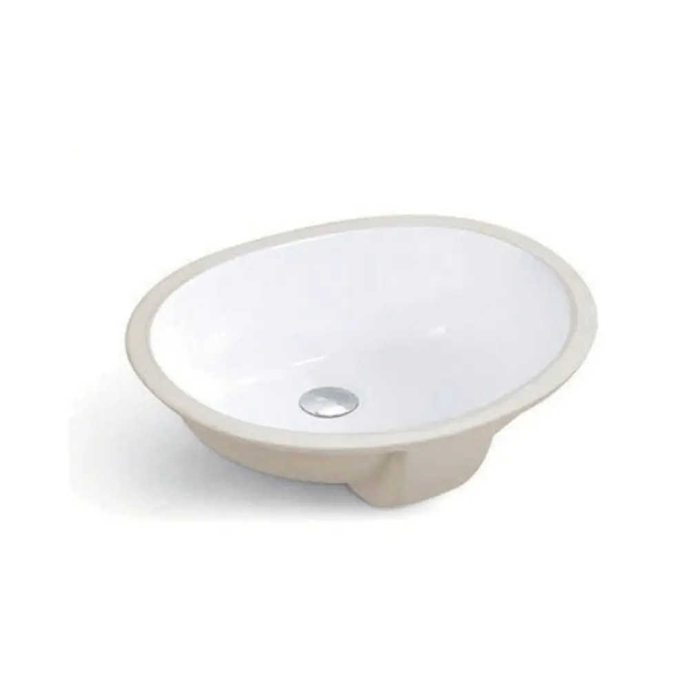 BR1714W - White Color Oval Vanity Sink In. (17" x 14") - Out. (19" x 16" x 7-1/2") 