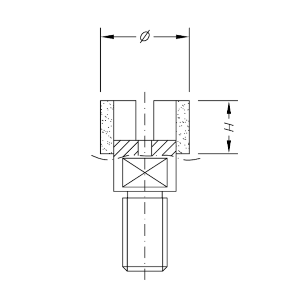 SC01341 INCREMENTAL CROWN WITH EXTENSION Ø20  -  M10 SINTERED M10 LEFT