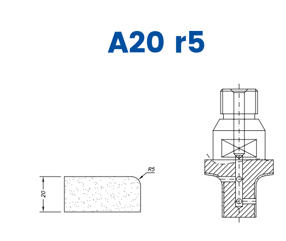 SCE22D523 LINE 20 20mm r5 Eased Edge DEC Profile A20 r5 DEC Position 2 EHS EHS Kit (all materials, high speed)