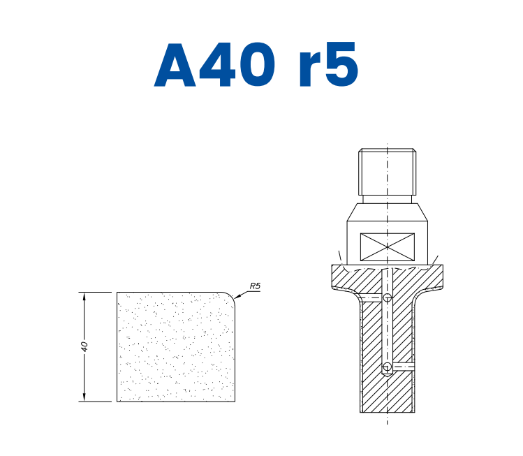SCE23240 LINE 20 40mm r5 Eased Edge Profile A40 r5 Position 3 EHS EHS Kit (all materials, high speed)