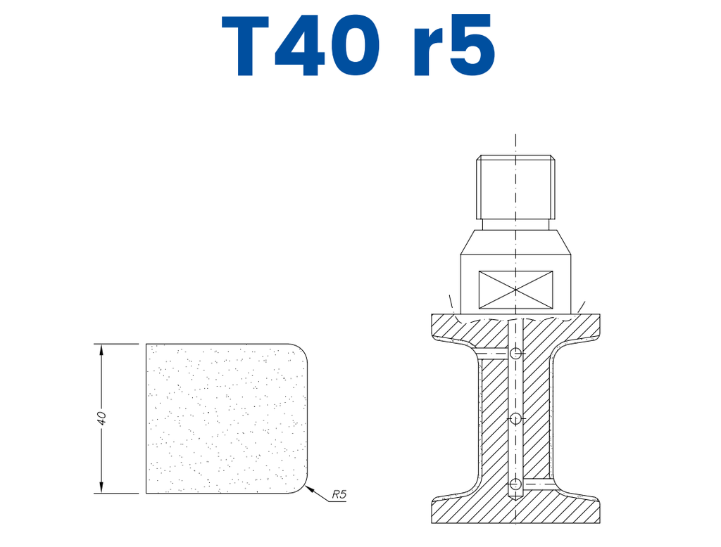 SCE21084 LINE 20 32mm Eased Top & Bottom r5 Profile T40 r5 Position 1 EHS EHS Kit (all materials, high speed)