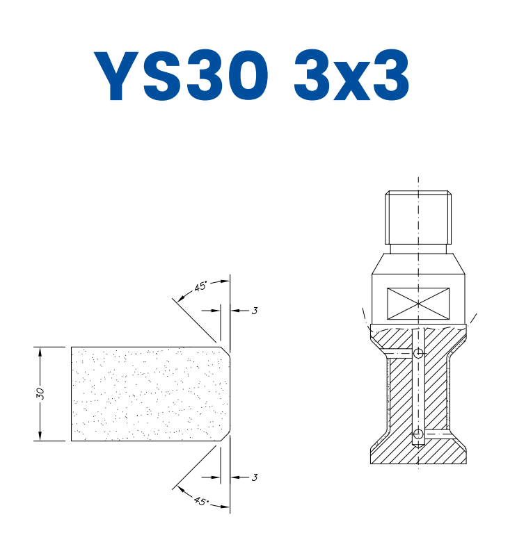SCE22121 LINE 20 30mm Double Chamfer 3x3 Profile YS30 3x3 Position 2 EHS EHS Kit (all materials, high speed)