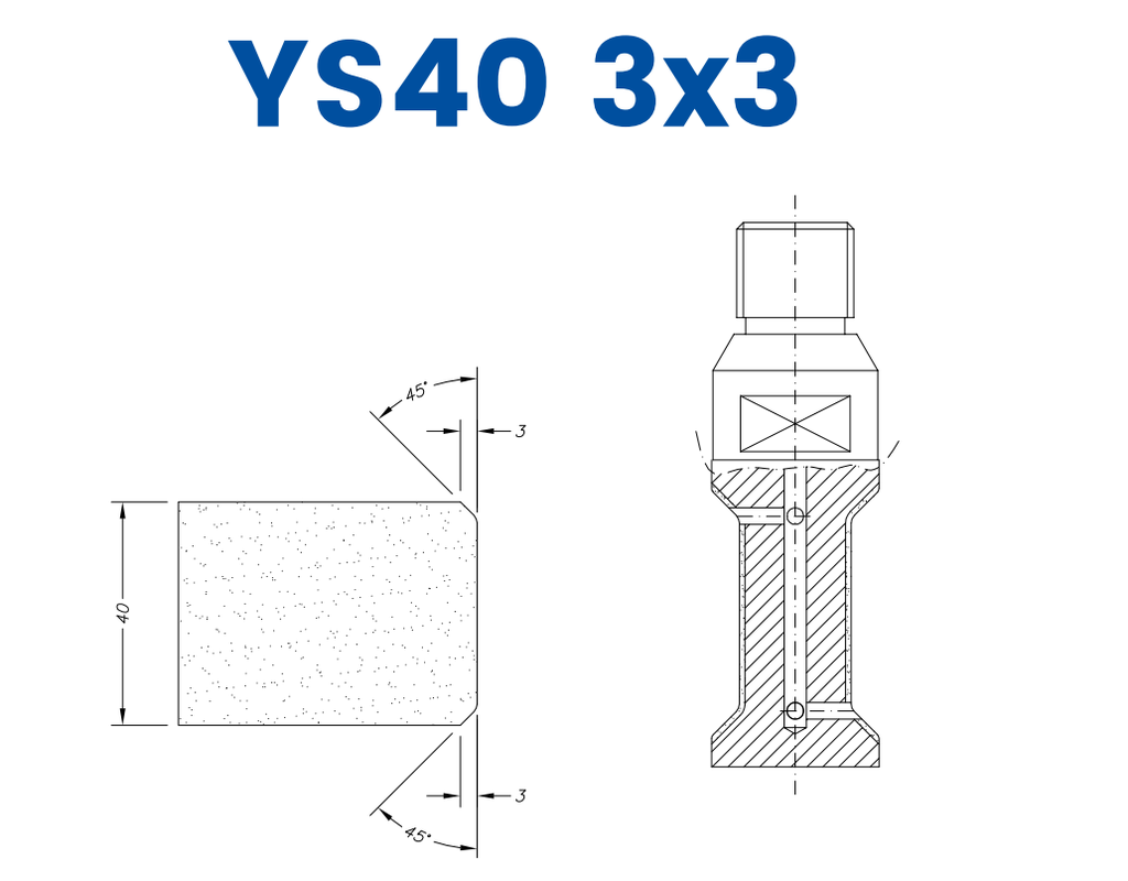 SCE21124 LINE 20 40mm Double Chamfer 3x3 Profile YS40 3x3 Position 1 EHS EHS Kit (all materials, high speed)