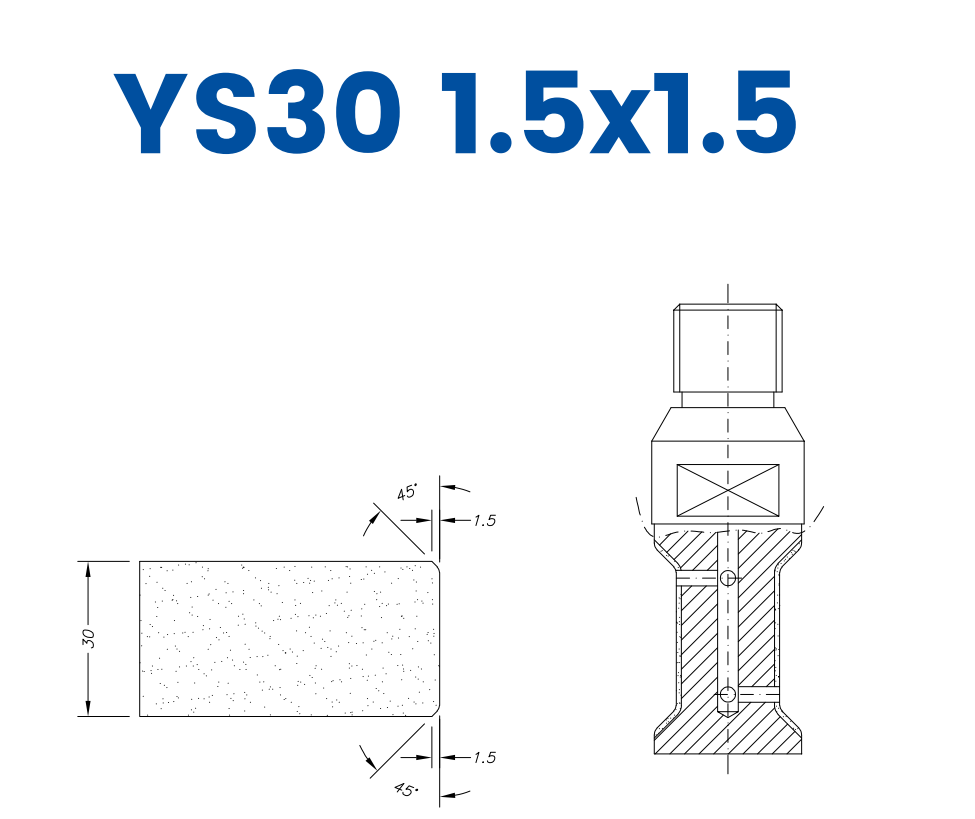 SC21D445 LINE 20 30mm Double Chamfer 1.5x1.5 Profile YS30 1.5x1.5 Position 1 Zenith Standard Kit (all materials)