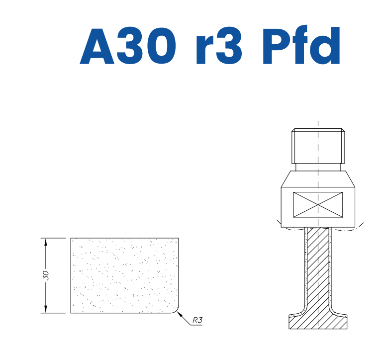 SC22364 LINE 10 30mm r3 Eased Edge Polished Face Down Profile A30 r3 Pfd Position 2 Zenith Standard Kit (all materials)