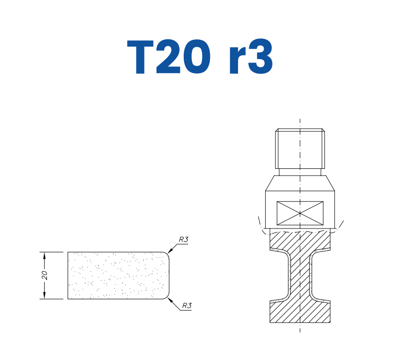 SC27355 LINE 10 20mm Eased Top & Bottom r3 Profile T20 r3 Position 1 Electroplated Electroplated Kit (soft materials, marble)