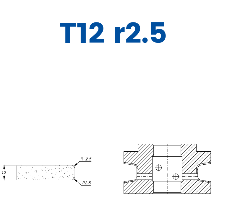 SC4XD168 12mm Eased Top & Bottom r2.5 Line 40 - (Bore 22 Fitting) Profiles T12 r2.5 XtraFine Position 3X Standard Kit (all materials)