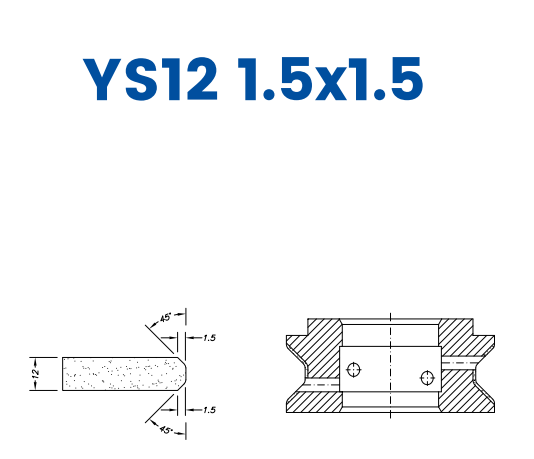 SCE62D191 12mm Double Chamfer 1.5x1.5 Line 60 - (Bore 35 Fitting) Profile YS12 1.5x1.5 EHS Position 2 EHS Kit (all materials, high speed)