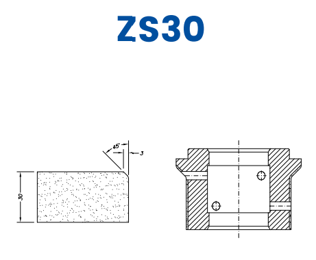 SC6X041 30mm Single Chamfer Line 60 - (Bore 35 Fitting) Profile ZS30 XtraFine Position 3X Standard Kit (all materials)