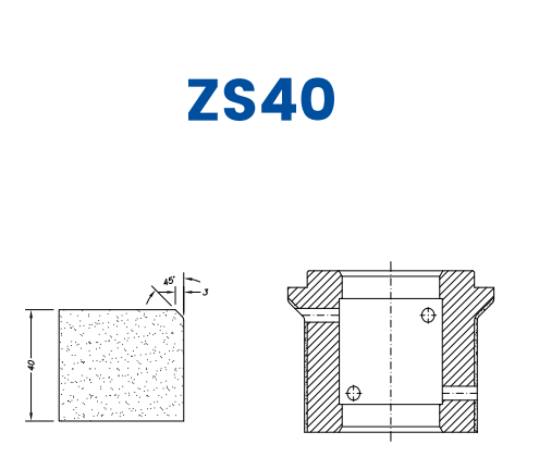 SC62042 40mm Single Chamfer Line 60 - (Bore 35 Fitting) Profile ZS40 Zenith Position 2 Standard Kit (all materials)