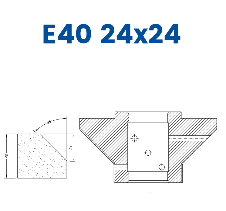 SC67047 40mm 2/3 Bevel Line 60 - (Bore 35 Fitting) Profile E40 24x24 Electroplated Position 1 Electroplated Kit (soft materials, marble)