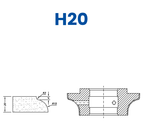 SC68056 20mm Dupont Line 60 - (Bore 35 Fitting) Profile H20 Electroplated Position 2 Electroplated Kit (soft materials, marble)