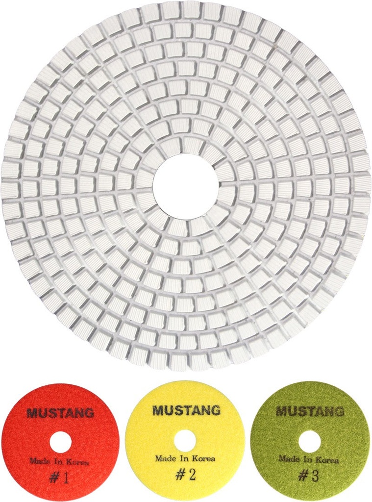 MUSTANG 3-Step White Resin Pad for Quartz/Granite Step-3