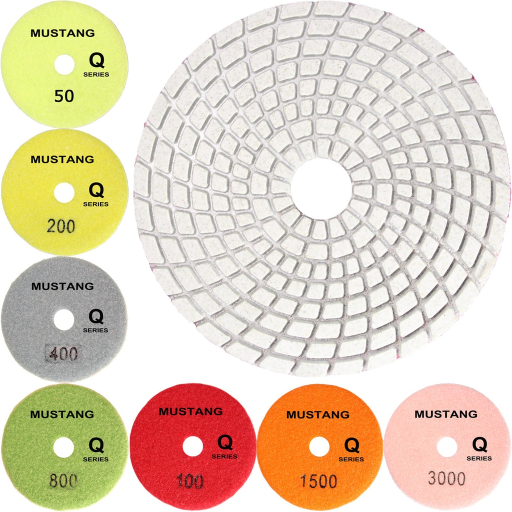 MUSTANG Q Series ES/Granite Wet Pad 4" x 2.5mm, #400