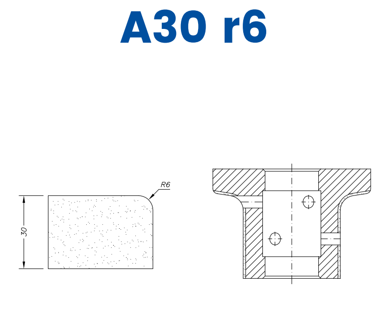 Marmo Elettromeccanica SC26006 LINE 20 30mm r6 Eased Edge Profile A30 r6 Position 6 Longlife+ EHS Kit (all materials, high speed)
