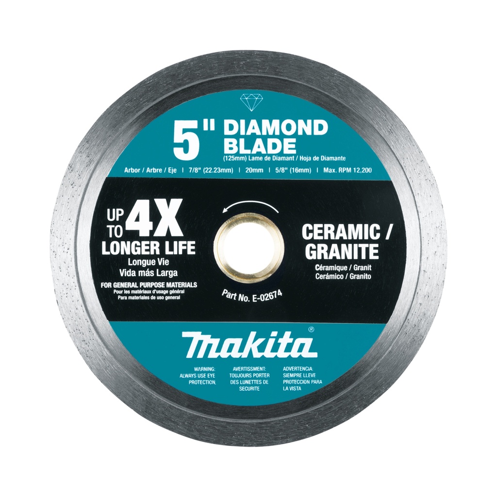 MAKITA E-02674 5" Diamond Blade with Continuous Rim for General Purpose