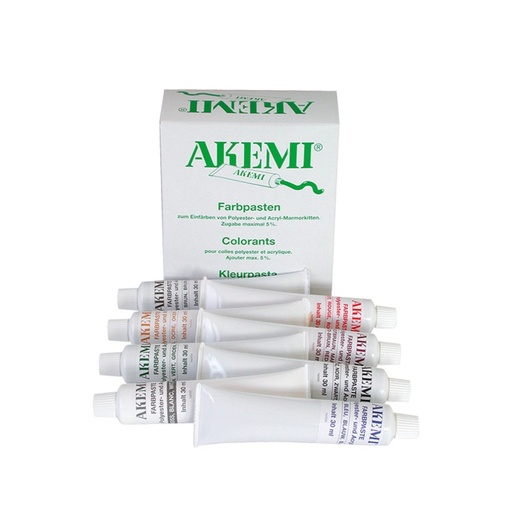 [11007] Akemi Coloring Pastes for Adhesives - Polyester, Epoxyacrylate, and PUR 8 Standard Colors (30 mL)