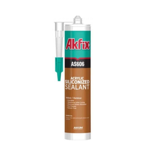 [AS606W] Akfix AS606 White Acrylic Siliconized Caulkin Sealant