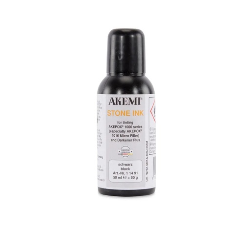 [11491] Akemi Stone Ink Extra Liquid Black - Solvent-Based Dyestuff Solution for AKEPOX® 1000-Series (50 mL, Concentrate)