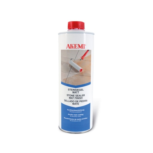 [10840] Akemi Stone Sealer Mat Finish - Solvent-Based Acrylic Sealer (1 L, Non-Yellowing)