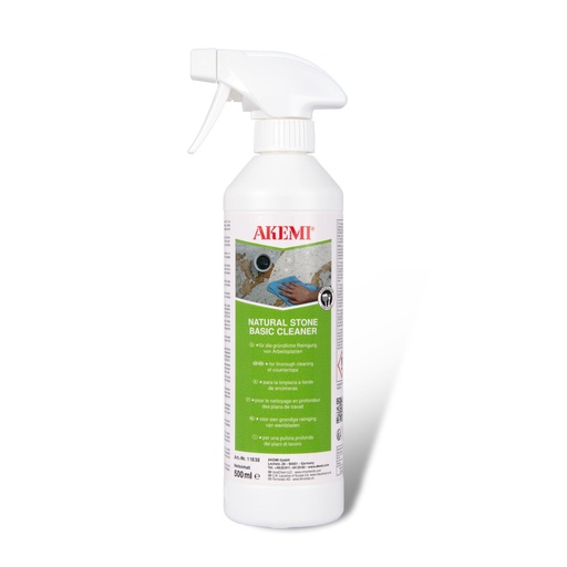 [11838] Akemi Natural Stone Basic Cleaner - Water-Based Alkaline Cleaning Agent (500 mL, Ready-to-Use, Food Safe)