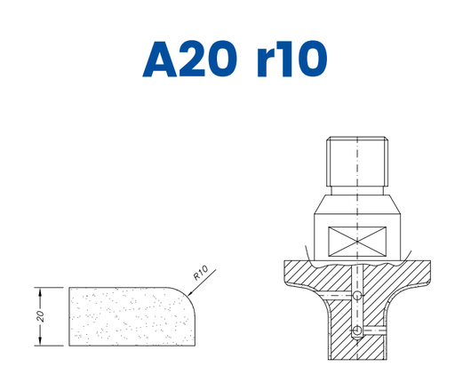 [SCE23002] SCE23002 LINE 20 20mm Half Bullnose Profile A20 r10 Position 3 EHS EHS Kit (all materials, high speed)