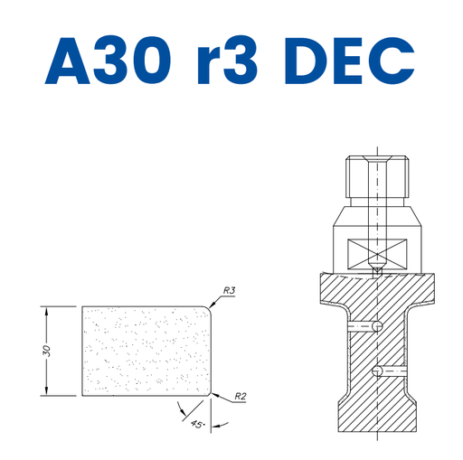 [SCE23D239] SCE23D239 LINE 20 30mm r3 Eased Edge DEC Profile A30 r3 DEC Position 3 EHS EHS Kit (all materials, high speed)