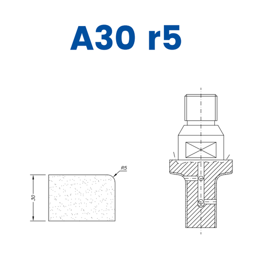 [SCE21005] SCE21005 LINE 20 30mm r5 Eased Edge Profile A30 r5 Position 1 EHS EHS Kit (all materials, high speed)