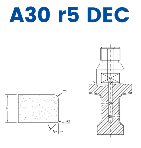 [SCE21D521] SCE21D521 LINE 20 30mm r5 Eased Edge DEC Profile A30 r5 DEC Position 1 EHS EHS Kit (all materials, high speed)
