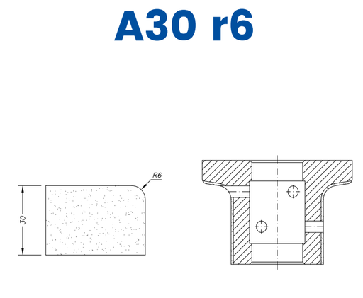 [SCE22006] SCE22006 LINE 20 30mm r6 Eased Edge Profile A30 r6 Position 2 EHS EHS Kit (all materials, high speed)