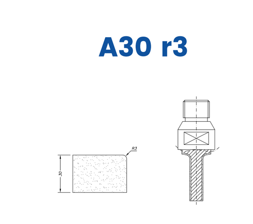 [SC27264] SC27264 LINE 10 30mm r3 Eased Edge Profile A30 r3 Position 1 Electroplated Electroplated Kit (soft materials, marble)