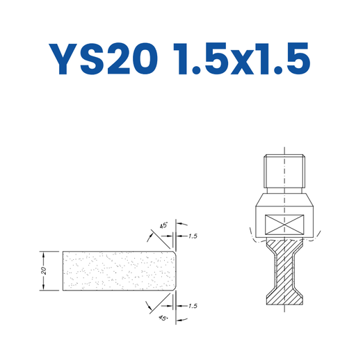 [SC27555] SC27555 LINE 10 20mm Double Chamfer 1.5x1.5 Profile YS20 1.5x1.5 Position 1 Electroplated Electroplated Kit (soft materials, marble)