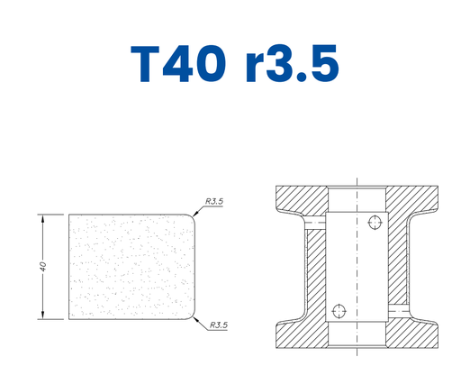 [SC48117] SC48117 40mm Eased Top & Bottom r3.5 Line 40 - (Bore 22 Fitting) Profile T40 r3.5 Position 2 Electroplated Electroplated Kit (soft materials, marble)
