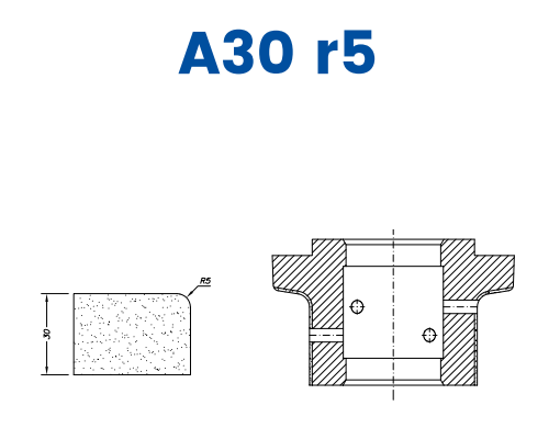 [SCE63005] SCE63005 30mm r5 Eased Edge (⅙ Radius) Line 60 - (Bore 35 Fitting) Profile A30 r5 EHS Position 3 EHS Kit (all materials, high speed)