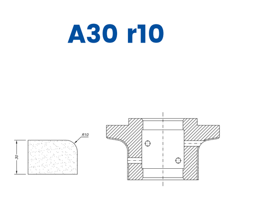 [SCE61008] SCE61008 30mm r10 Round Edge (⅓ Radius) Line 60 - (Bore 35 Fitting) Profile A30 r10 EHS Position 1 EHS Kit (all materials, high speed)