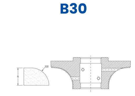 [SCE63027] SCE63027 30mm Demi Bullnose Line 60 - (Bore 35 Fitting) Profile B30 EHS Position 3 EHS Kit (all materials, high speed)