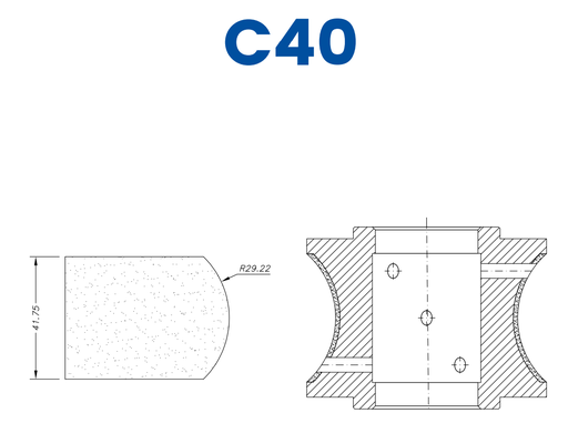 [SCE63D370] SCE63D370 40mm Pencil/Crescent Line 60 - (Bore 35 Fitting) Profile C40 EHS Position 3 EHS Kit (all materials, high speed)